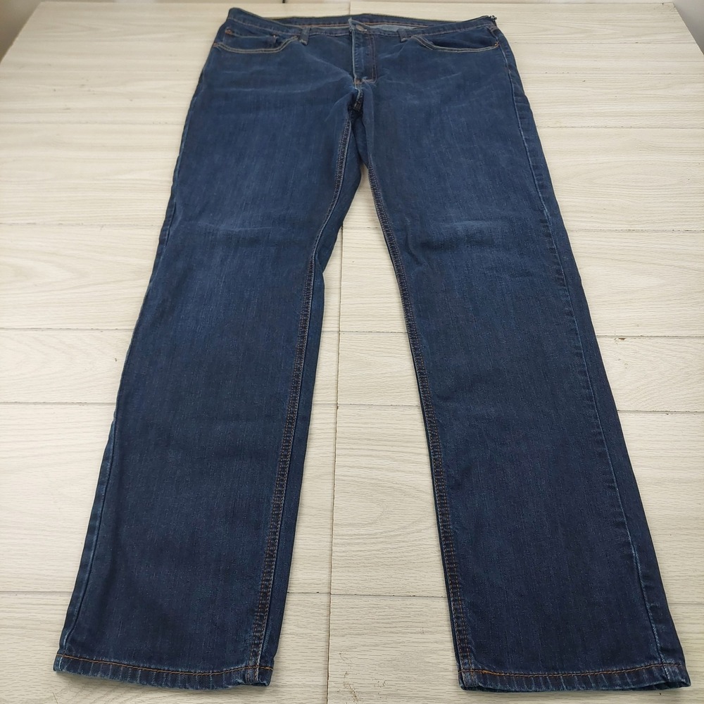 Levi's 541 Athletic Taper Jeans Mens 37x34 Dark Blue Stretch Denim Pants - Picture 3 of 8